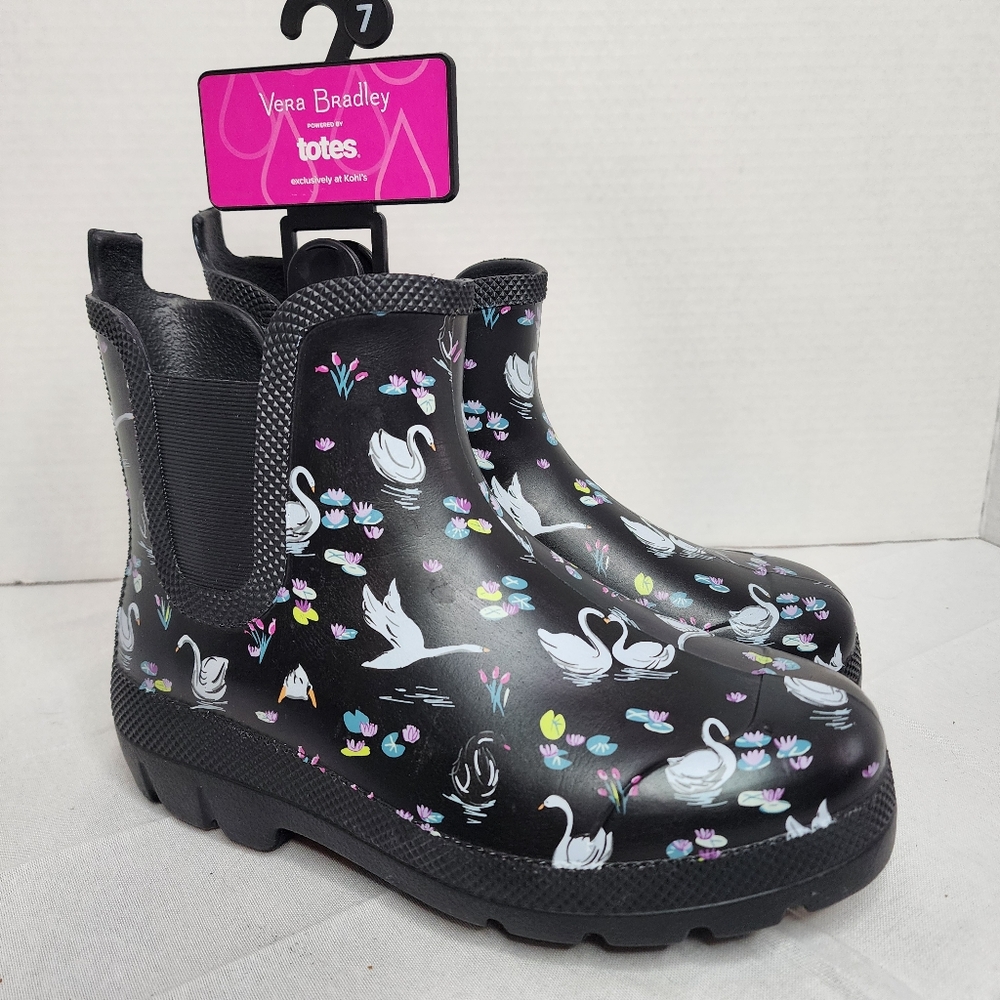 Vera Bradley Black Swan Rain Boots